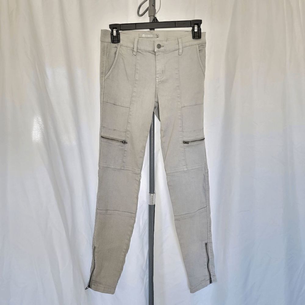 tractr Nordstrom girls gray zippers design stretch skinny jeans size 14